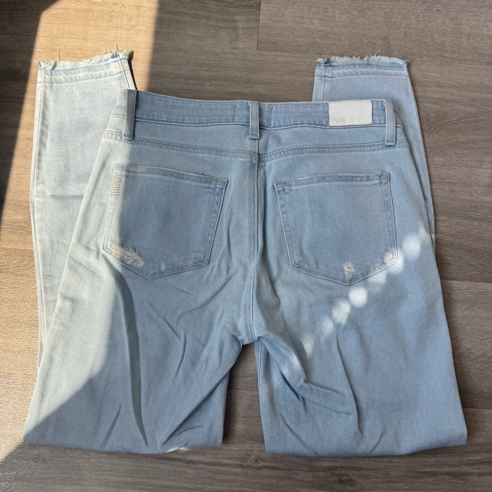 PAIGE Women's Straight Leg Jeans in Light Blue - Picture 4 of 4